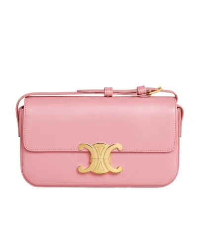 Celine Claude Glossy Shoulder Bag In Pink