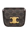 Celine Triomphe Canvas And Calfskin Mini Claude Bag In Brown