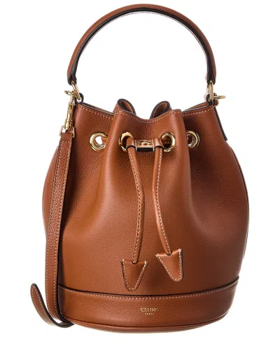 Celine Claude Mini Leather Shoulder Bag In Red