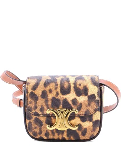 Pre-owned Celine Claude Printed Coated Canvas Mini Shoulder Bag