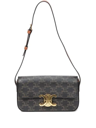 Pre-owned Celine Claude Triomphe Shoulder Bag In Brown