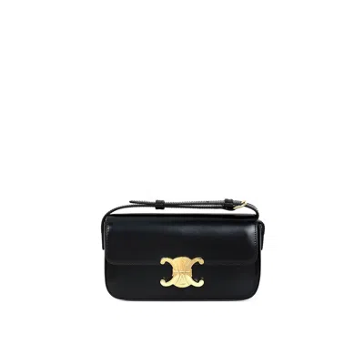 Celine Claude Triomphe Shoulder Bag Women In Black