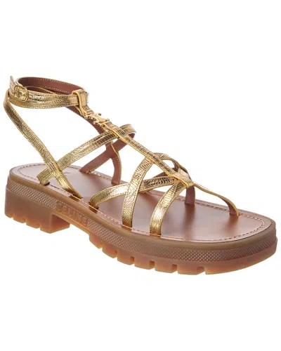 Celine Clea Tejus Leather Sandal In Yellow