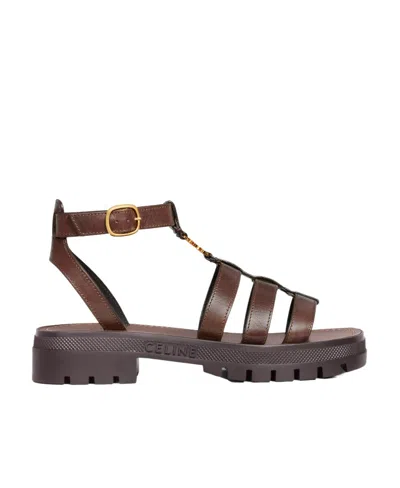 Celine Clea Triomphe Chunky High-heeled Sandals In Black