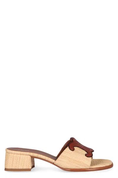 Celine Clemence Raffia Mules