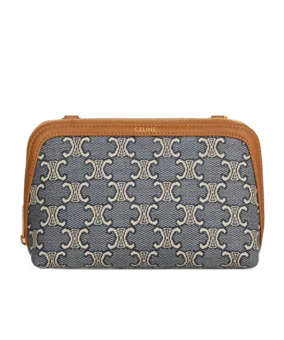 Celine Clutch On Chain In Jacquard Triomphe All Over In Multi