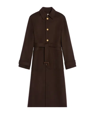 Celine Coat In Double Face Cashmere In Brown