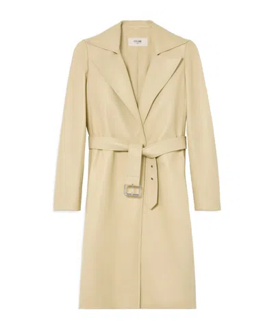 Celine Coat In Soft Lambskin In Neutral