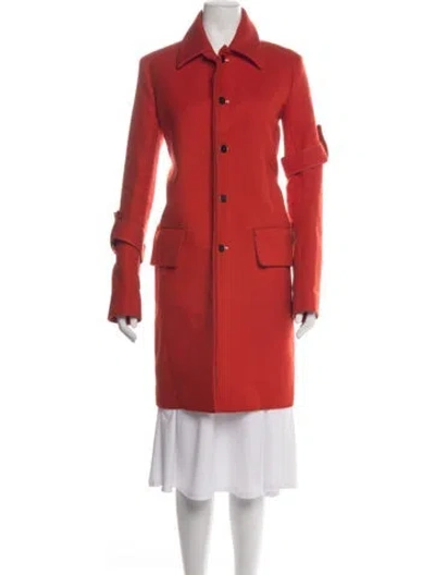 Pre-owned Celine Coat In Orange/red