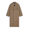 Celine Houndstooth Wool Coat In Brown