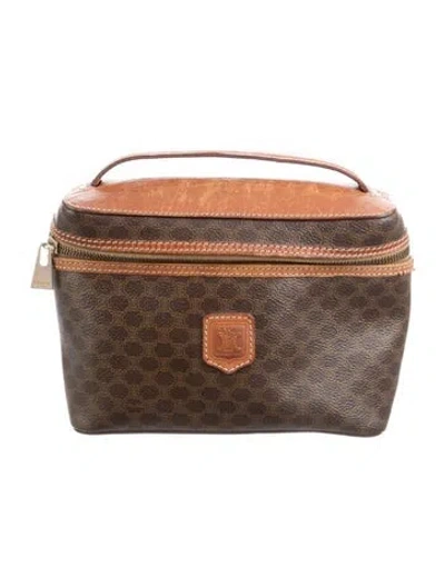 Pre-owned Celine Coated Canvas Cosmetic Bag In Brown