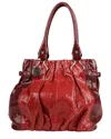 Celine Coin Decorative Python Pattern Tote And Shoulder Bag (authentic Pre-  Loved) In Red