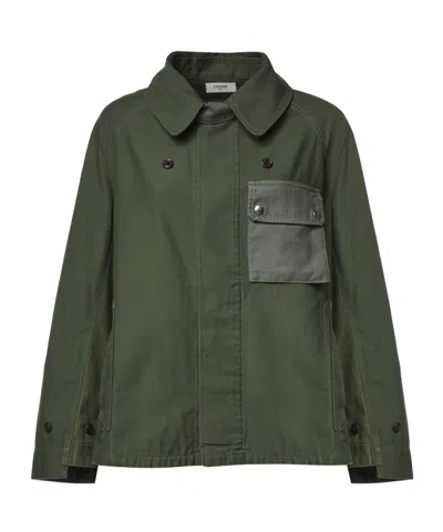 Celine Collared Long-sleeved Casual Jacket In Black