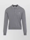 Celine Collared Sweater With Ribbed Cuffs In Gray