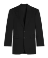 Celine Colonne Jacket In Diagonal Wool In Black