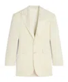 Celine Colonne Jacket In Diagonal Wool In White