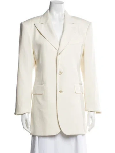 Pre-owned Celine Colonne Virgin Wool Blazer In Neutrals
