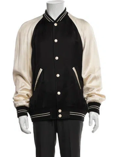 Pre-owned Celine Colorblock Pattern Bomber Jacket In Black
