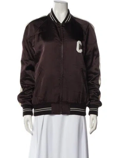 Pre-owned Celine Colorblock Pattern Bomber Jacket In Brown