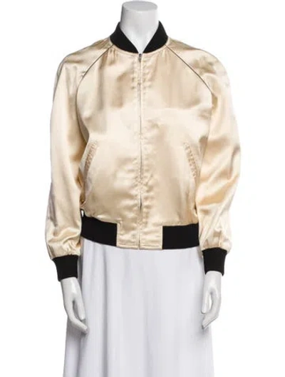 Pre-owned Celine Colorblock Pattern Bomber Jacket In Neutral