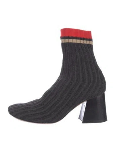 Pre-owned Celine Colorblock Pattern Sock Boots In Blue