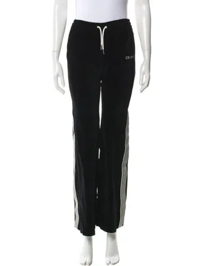 Pre-owned Celine Colorblock Pattern Wide Leg Pants In Black