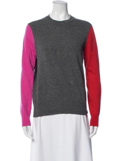 Pre-owned Celine Colorblock Pattern Wool Sweater In Grey