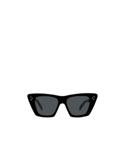 Celine Colored Lens Square Frame Sunglasses In Black