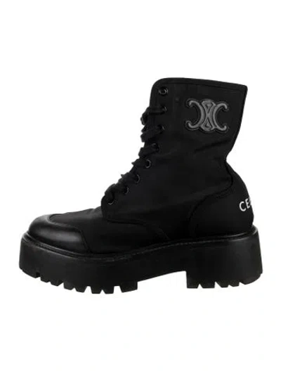 Pre-owned Celine Combat Boots In Black