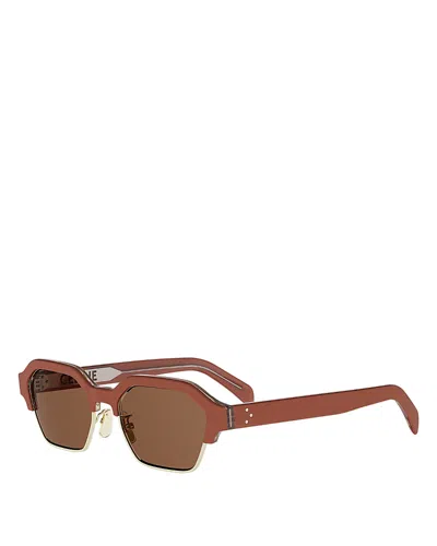 Celine Combi Geometric Sunglasses, 53mm In Brown