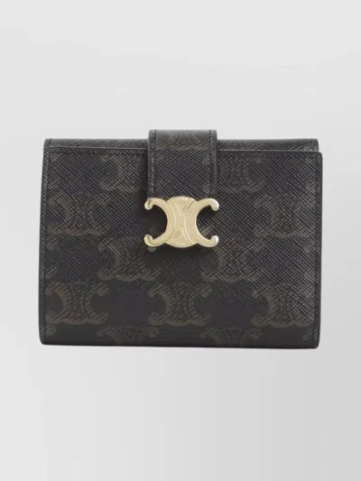 CELINE COMPACT TEXTURED STRAP WALLET