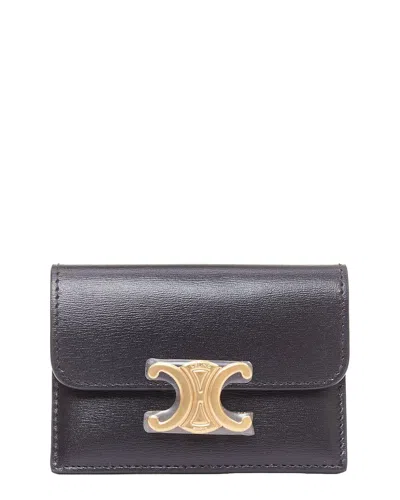 Pre-owned Celine Compact Wallet Coin Triomphe Cardholder (authentic Pre-loved)