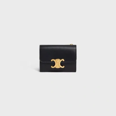 Celine Compact Wallet With Coin In Purple