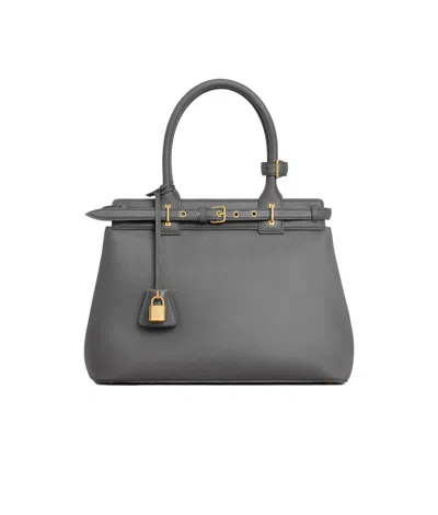 Celine Conti Bag In Supple Grained Calfskin In Anthracite Color