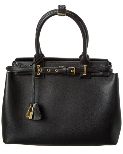 Celine Conti Leather Satchel In Black