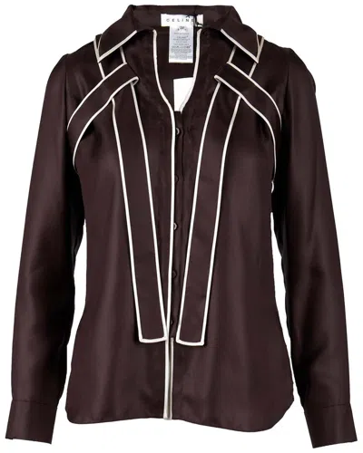 Celine Contrast Top In Brown