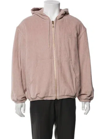 Pre-owned Celine Corduroy Bomber Triomphe Windbreaker In Pink