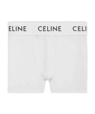 Celine Cotton Boxer Pants In White