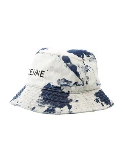 Pre-owned Celine Cotton Bucket Hat In Blue