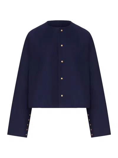 Celine Cotton Cardigan Jacket In Blue