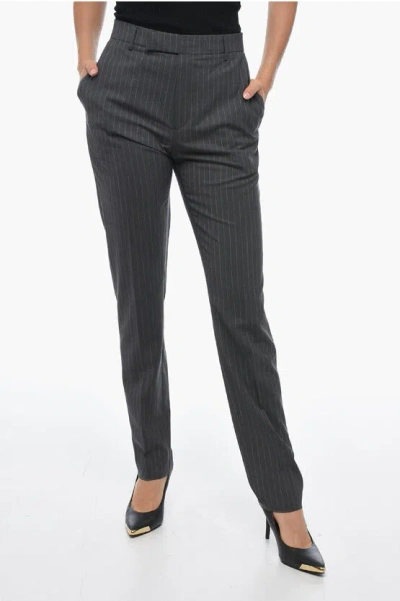 Celine Cotton Chinos Pants With Pinstriped Motif
