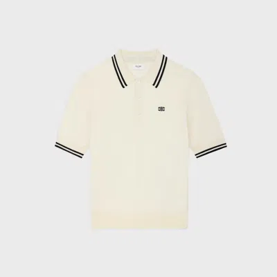 Celine Cotton Cream Triomphe Polo In Neutral