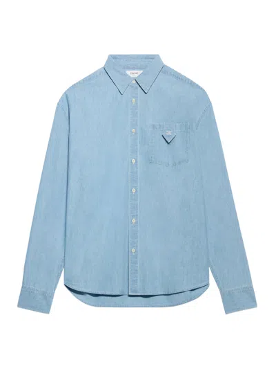 Celine Cotton Denim Shirt In Blue