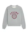 Celine Cotton Fleece Sweatshirt In Gray