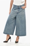 Celine Cotton Gaucho Denims With Belt Loops In Blue