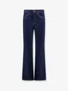 Celine Cotton Jeans With Back Leather Patch In Blue