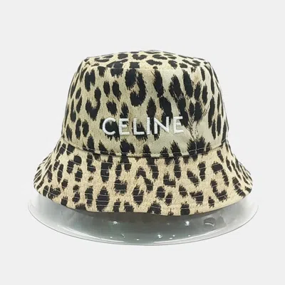 Pre-owned Celine Cotton Leopard Bucket Hat In Multi