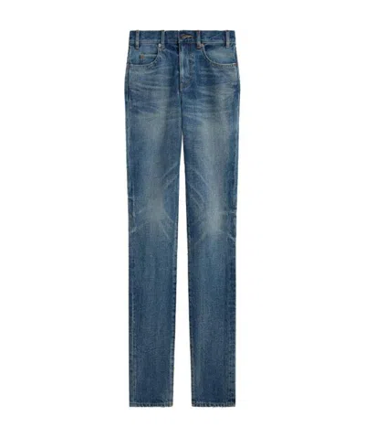 Celine Cotton Mid-waist Jeans In Denim