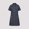 Celine Dress Short Sleeve Front Pockets In Blue