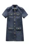 Celine Cotton Mini Dress In Blue